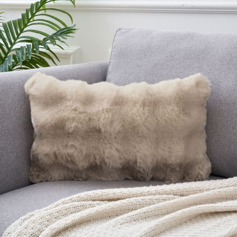 uxcell 1 Pc Faux Fur Cozy Throw Pillow Case 12 x 20 Inch Brown